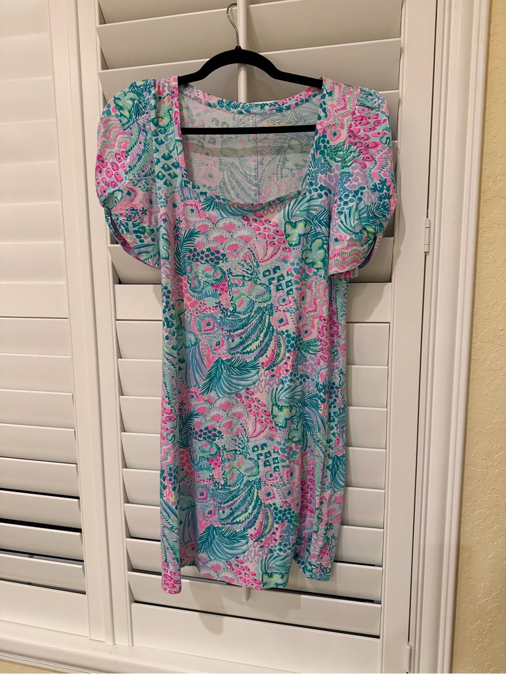 Lilly Pulitzer Multicolor Pink & Teal Floral Shift Dress